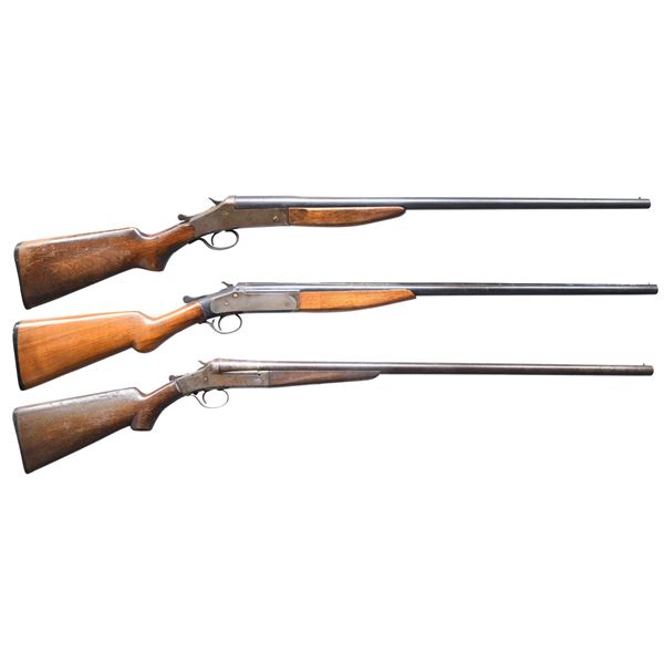 3 TOP BREAK SINGLE SHOT SHOTGUNS.