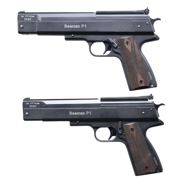 TWO BEEMAN P1 MAGNUM AIR PISTOLS.