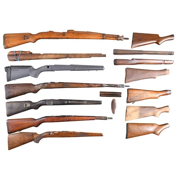 GROUPING OF MILITARY AND SPORTING GUN STOCKS AND