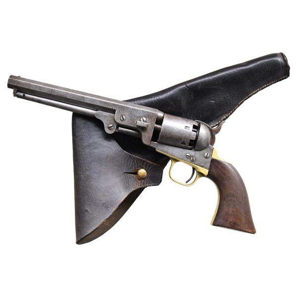 EARLY CIVIL WAR COLT NAVY REVOLVER & HOLSTER.