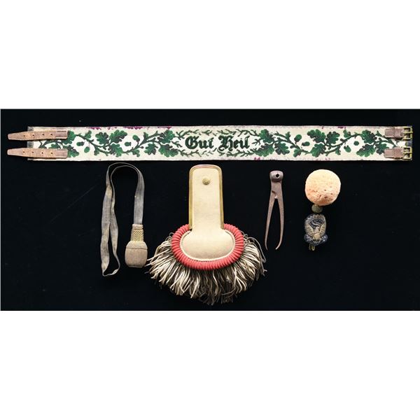 A POST CIVIL WAR EPAULETTE, PRE-WAR POM-POM,