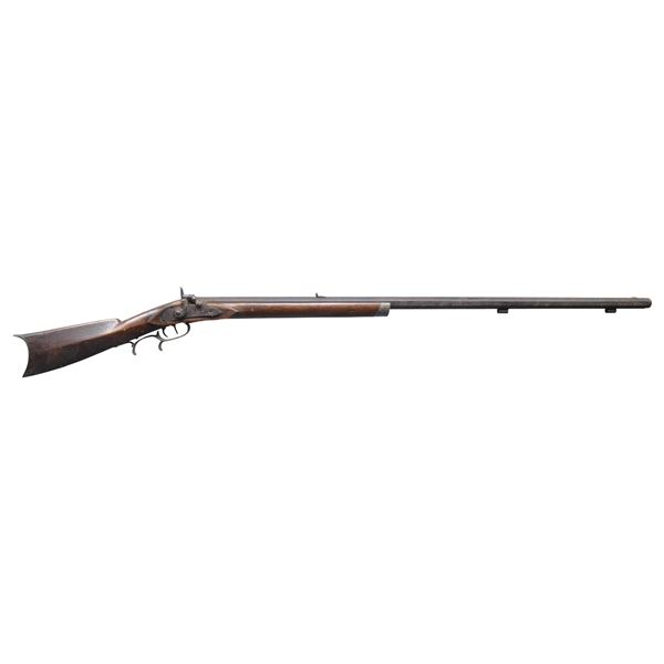 UNMARKED PERCUSSION HALF-STOCK SPORTING RIFLE.