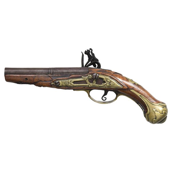 SMALL EUROPEAN FLINTLOCK PISTOL.
