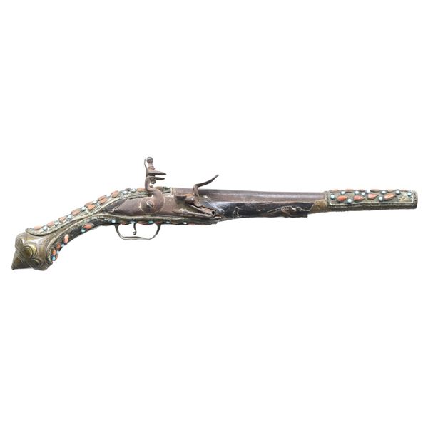 OTTOMAN STLYE FLINTLOCK TRADE PISTOL.