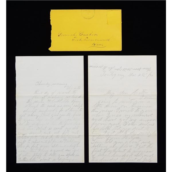 VERY RARE NEVIN CUSTER LETTER TO GEORGE CUSTER.