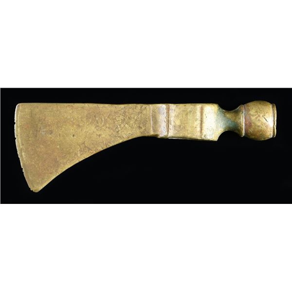 BRASS PIPE TOMAHAWK HEAD.