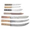 Image 1 : 7 LARGE EARLY BUTCHERING KNIVES.