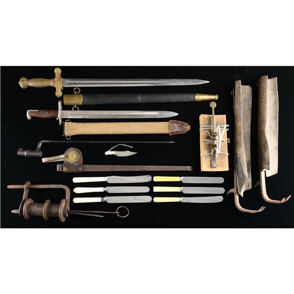 EDGED WEAPONS, GATE LOCK, ALARM GUN, AND MORE.