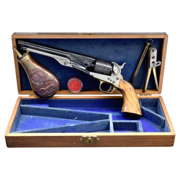 FINE CASED ENGRAVED NAVY ARMS REPRODUCTION COLT