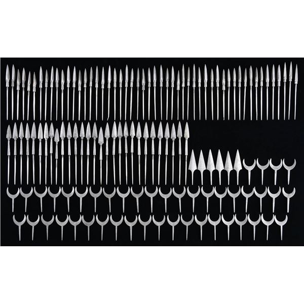 FINE DAMASCUS STEEL ARROWHEADS.