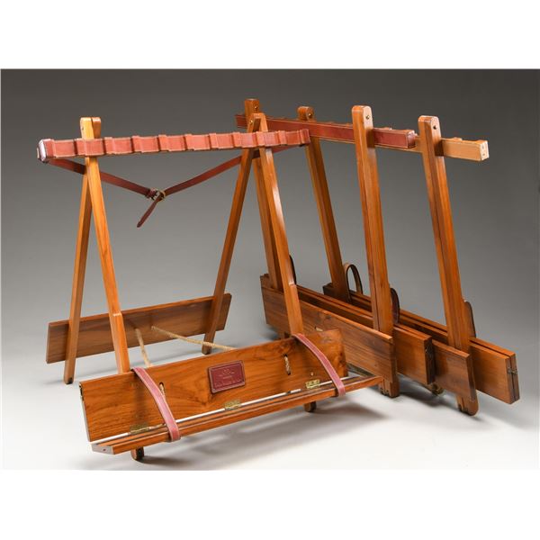 3 HIGH QUALITY FOLDING GUN RACKS.