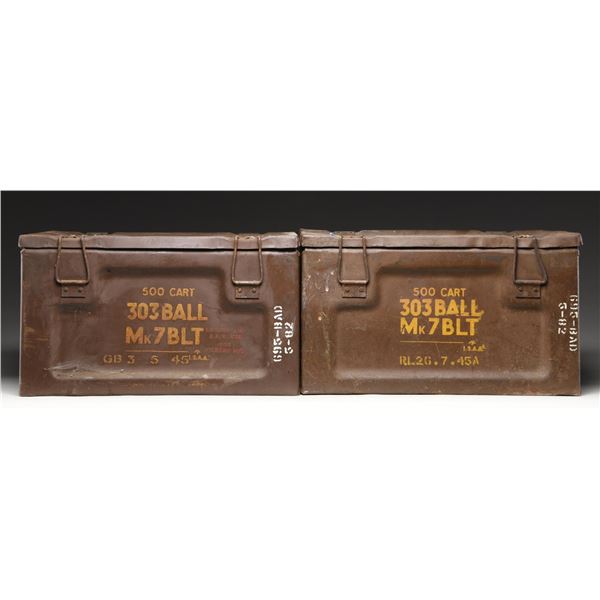 2 CRATES OF 303 BRIT BELTED FOR MK 1 VICKERS MG.