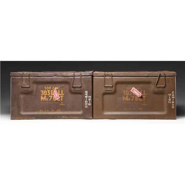 2 CRATES OF 303 BRIT BELTED FOR MK 1 VICKERS MG.