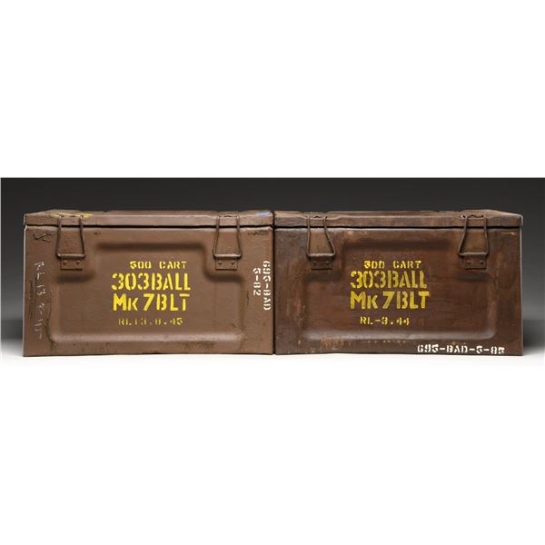 2 CRATES OF 303 BRIT BELTED FOR MK 1 VICKERS MG.