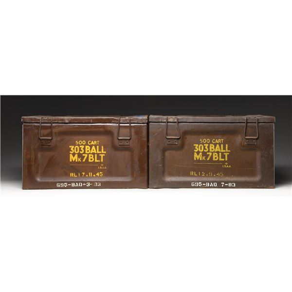 2 CRATES OF 303 BRIT BELTED FOR MK 1 VICKERS MG.