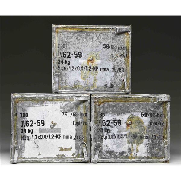 3 SEALED CANS OF CZECH 7.62X54R SILVER TIP AMMO.