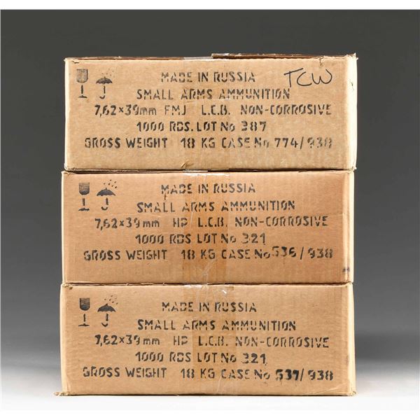 3,000 ROUNDS OF RUSSIAN 7.62X39 AMMUNITION.