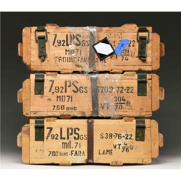 3 CRATES OF ROMANIAN MODEL 71 SURPLUS 8MM MAUSER