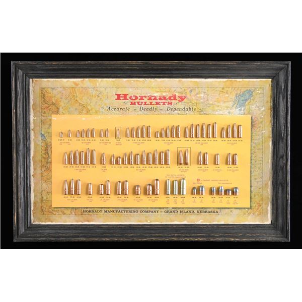 HORNADY BULLET ADVERTISING DISPLAY BOARD.