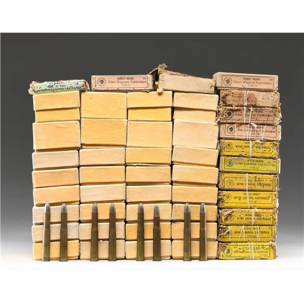 GROUPING OF BRITISH 450/400 SPORTING RIFLE AMMO.