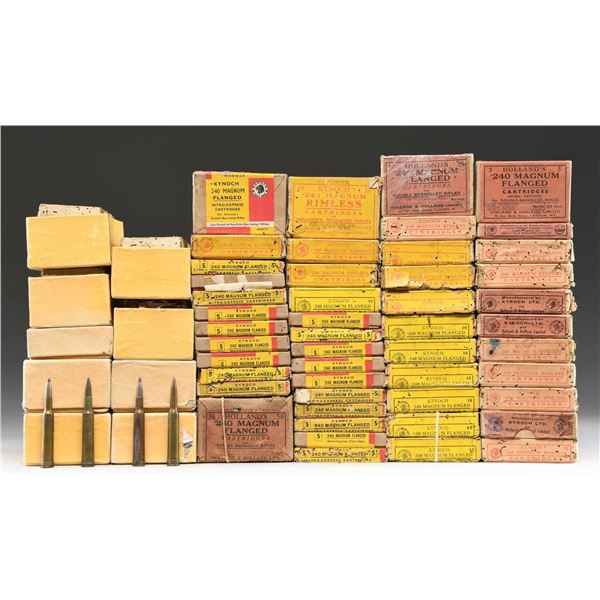 LARGE LOT OF KYNOCH 240 MAGNUM SPORTING RIFLE