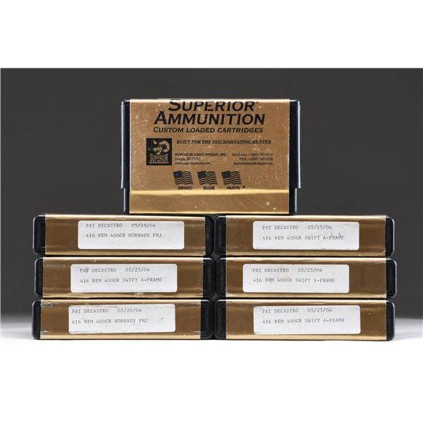 140 ROUNDS OF 416 REMINGTON CUSTOM SPORTING AMMO.