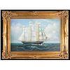 Image 1 : LARGE SAILING SHIP PAINTING BY R. LEVINSON.