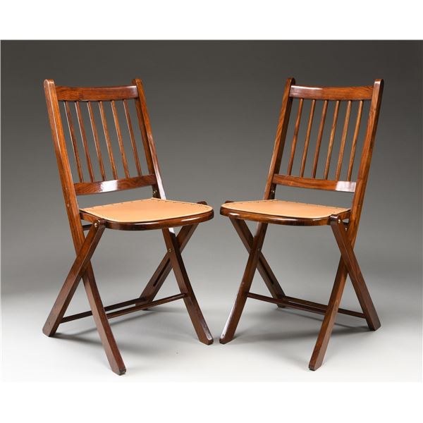 2 LEWIS DRAKE BOMBAY FOLDING CHAIRS.