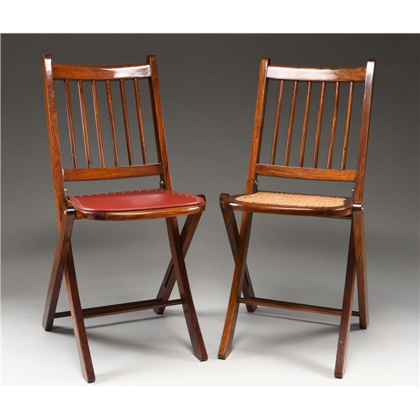 2 SIMILAR LEWIS DRAKE BOMBAY FOLDING CHAIRS.