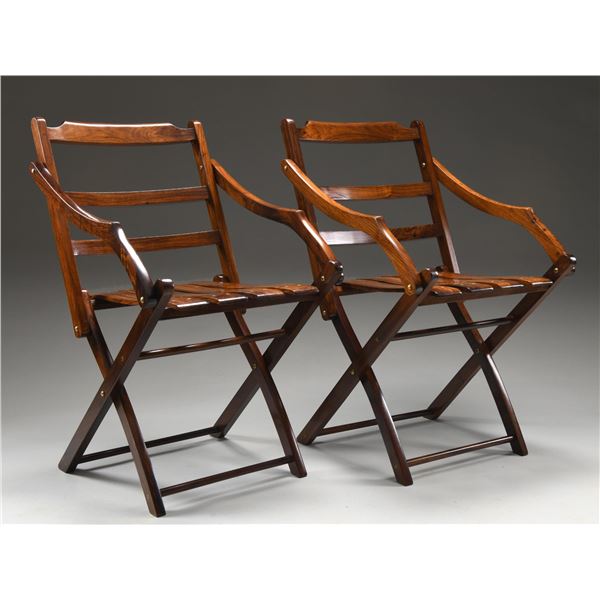 SET OF 2 LEWIS DRAKE BARBADOS CROQUET CHAIRS.