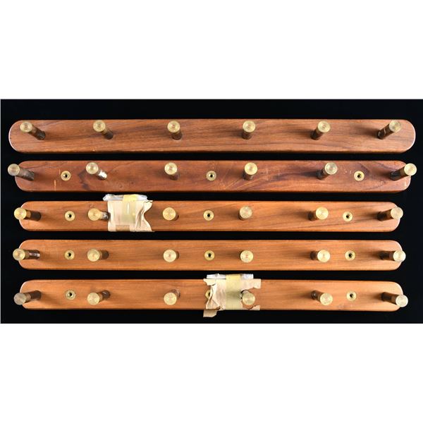 5 WALL MOUNTED PEGBOARDS.