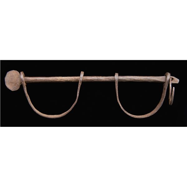 WROUGHT IRON SLAVE SHACKLES.