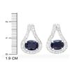 Image 3 : Plated Rhodium and Sterling Silver 3.15ctw Sapphire and Diamond Earrings