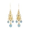 Plated 18KT Yellow Gold and Sterling Silver 4.07ctw Blue Topaz Earrings