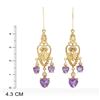 Image 3 : Plated 18KT Yellow Gold and Sterling Silver 2.61ctw Amethyst Earrings