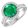 Image 1 : 14KT White Gold 2.75ctw Zambian Emerald and Diamond Ring