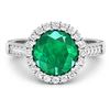 Image 3 : 14KT White Gold 2.75ctw Zambian Emerald and Diamond Ring