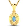 Image 3 : 14KT Yellow Gold 0.51ctw Aquamarine and Diamond Pendant