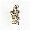 Image 6 : Antique Art Nouveau 14k Gold GIA Montana Sapphire & Pearl Wreath Enhancer Brooch