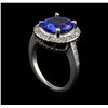 Image 4 : 3.65 ctw Tanzanite and Diamond Ring - 14KT White Gold