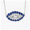 Image 4 : NEW 18K Gold 1.56 ctw GIA Marquise Diamond Sapphire Halo Evil Eye Pendant Neckla