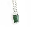 Image 4 : NEW 14K White Gold.43 ctw Oval Sideways Emerald Petite Solitaire Pendant Necklac