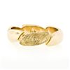 Image 5 : Unisex Vintage 14k Yellow Gold 6mm Domed Grooved Polished & Florentine Band Ring