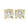 Image 1 : NEW Classic 14k Yellow Gold 0.44 ctw Round Brilliant Diamond Prong Stud Earrings