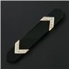 Image 2 : Vintage 14k Gold Black Onyx Bar Pin Brooch Accented w/ 0.42 ctw Diamond 2 Arrows