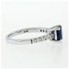Image 6 : NEW 14K White Gold 1.30 ctw GIA Oval Sapphire Solitaire & Diamond Engagement Rin