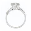 Image 9 : Vintage Platinum 1.67 ctw GIA European Diamond w/ Marquise Accents Engagement Ri