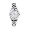 Image 2 : Rolex Ladies Quickset Stainless Steel 18K White Gold Diamond & Sapphire Bezel Si