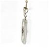 Image 5 : Antique Art Deco 14k White Gold Camphor Glass w/ Filigree Pendant Chain Necklace
