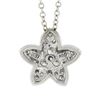 Image 6 : 18K White Gold 0.35 ctw Diamond Flower Slide Pendant w/ Cable Chain Necklace